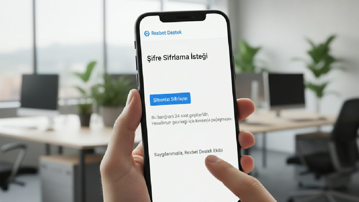 Rexbet şifre sıfırlama e-postası gelen kutusunda güvenlik teyidi.
